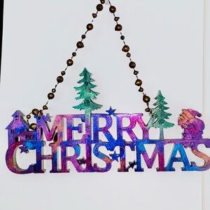 Colorful Merry Christmas Hanging Sign